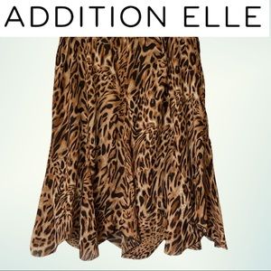 Asymmetric Gored Leopard Skirt by Addition Elle